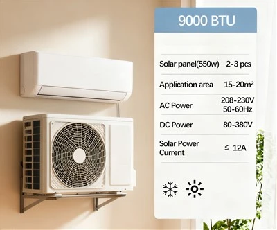 Cyflyrydd Aer Pŵer Solar 9000btu Ar Gyfer Cartref