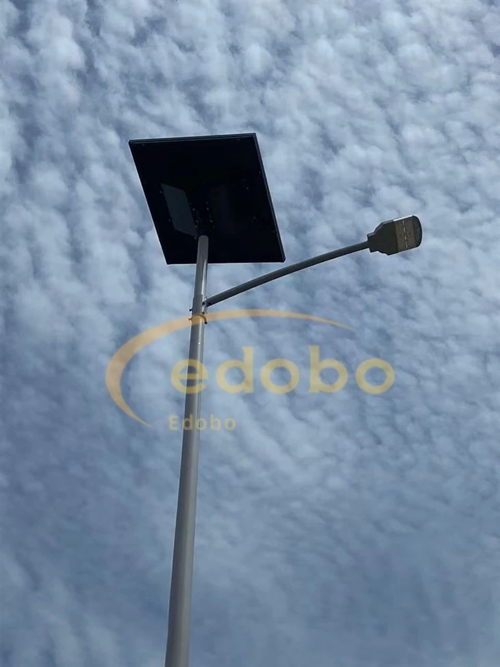 Solar Lamp Solar Powered Street Light With Lithium Battery Black Panel factory